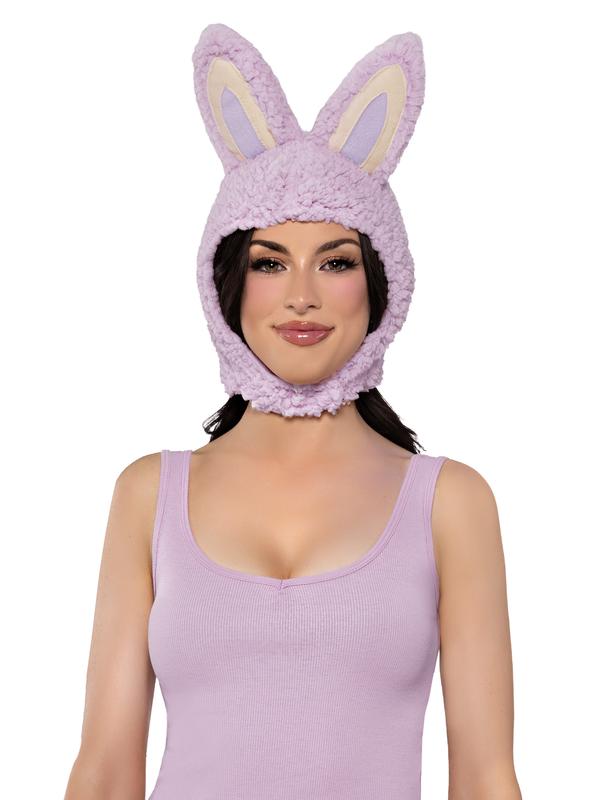 Leg Avenue Little Monster Costume Hood - Lightweight Plush Headwear with Tall Ears & Velcro Closure for Halloween Costumes