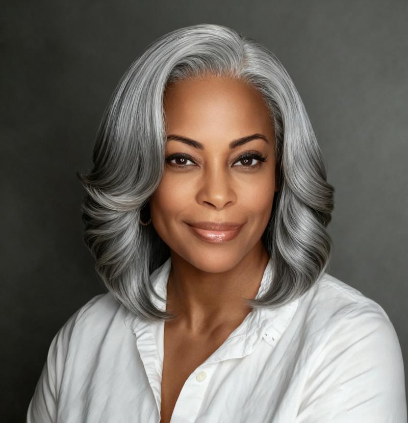【Blowout Layered Bob】UNice Salt and Pepper Side Part Glueless Straight Bob Wig 6.5x1.5 Lace Closure Human Hair Wigs Silver Gray for Fashional Looking Beginners Friendly