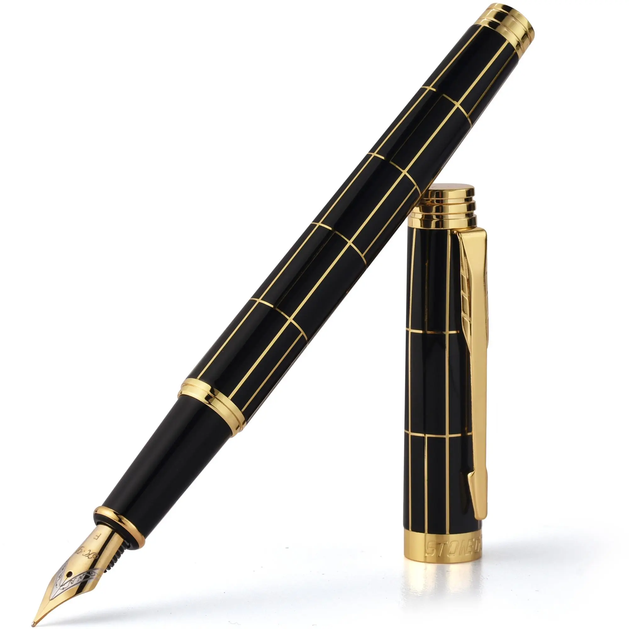 Metal Fountain Pen Set, 1 Set Luxury Fountain Pen with Ink Refill, Calligraphy Pen for Writing Drawing Journal, Executive Business Signature Gift Pen, Specialty Pen, Aesthetic Pens, Smooth Writing Pens, Writing Pens, Reusable Pen, Office Writing Tool
