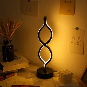 Modern Creative Line LED Desk Lamp, Adjustable Brightness,  USB P1pc Simple Design LED  Adjustable Spiral Desk Lamp, Modern Computer Lamp,