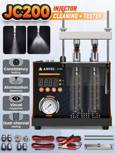 【ANCEL JC200 】Fuel Injector Tester Cleaner, Dual Channel Spray Test Tool with Built-in Air Pump for Car Motorcycle Injector