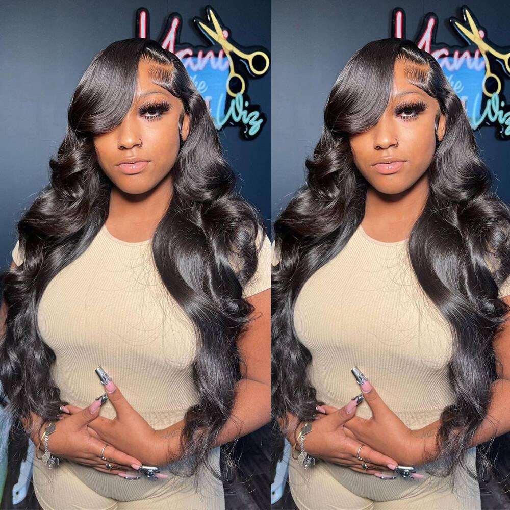 MYLOCKME Brazilian Hair Body Wave 13x6 Lace Frontal Human Wig Pre Plucked 13x4 HD Transparent Lace Frontal Wig For Women 180Density blackfriday