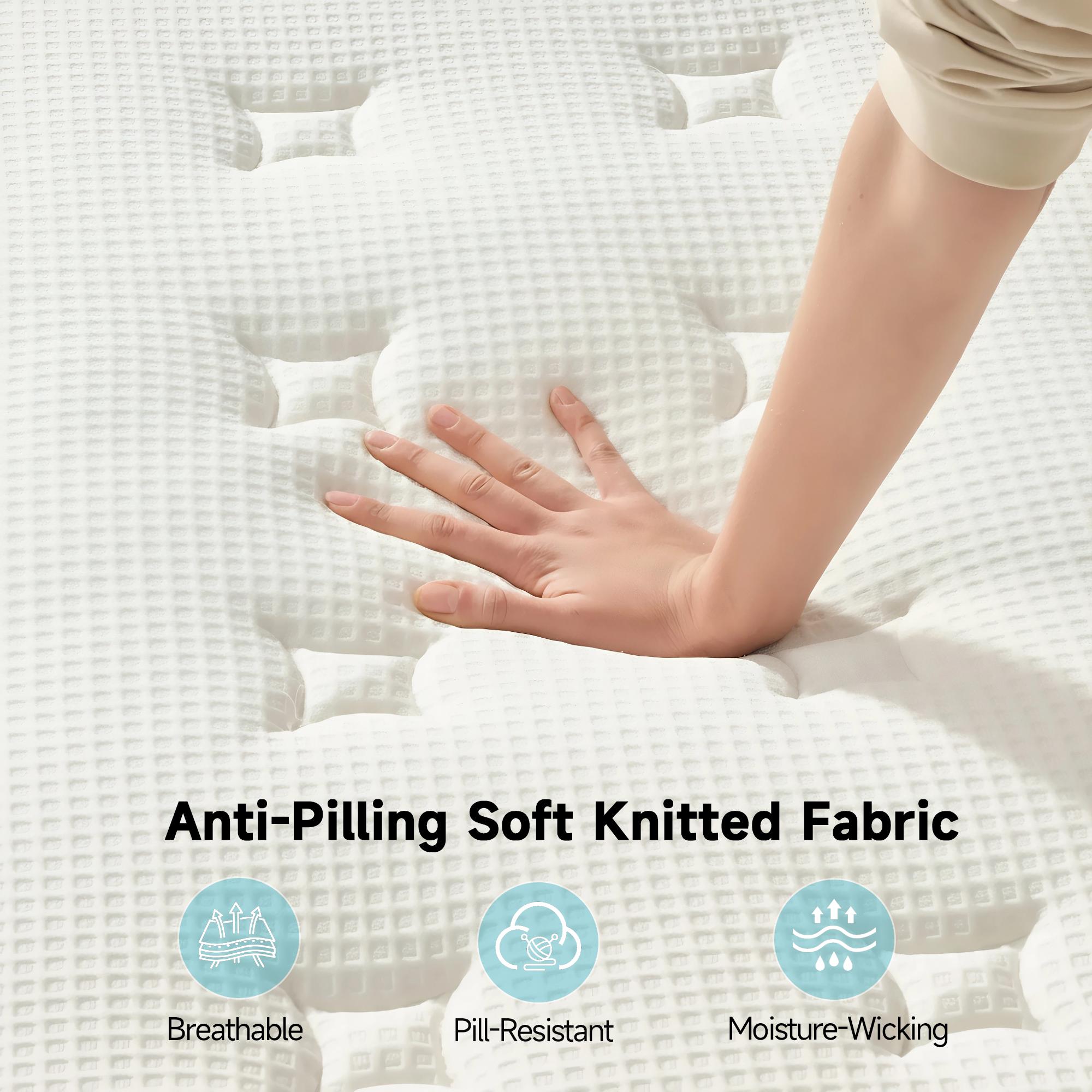 VIZIM Hybrid Mattresses in a Box, 10 & 12 Inch Memory Foam and Pocket Spring, Twin Full Queen Size Mattress, American style Breathable Bed with Motion Isolation & Pressure Relief