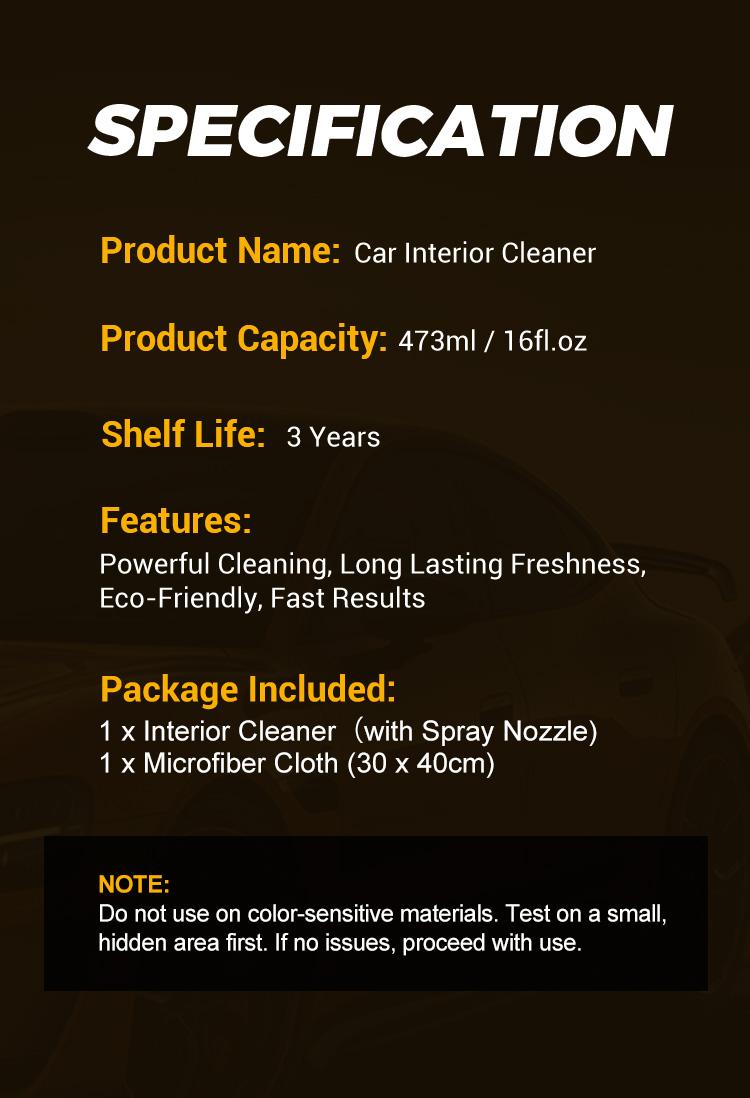 TORETORK Car Interior Cleaner, Cleans Interior Dirt and Eliminates Odors, Safe For All Car Interior Surfaces, Added UV Protection Spray，Best Gift For Christmas.