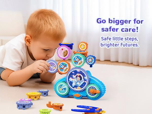 KOKODI STEM Gear Building Set, Mechanical Gear Engineering Kit, Puzzle Motor and Manual Dual Drive Construction Toy, 18 Large 40 mm Gears, Fine Motor and Sensory Learning Play KOKODI STEM Gear Building Set, Mechanical Gear Engineering Kit, Puzzle Motor and Manual Dual Drive Construction Toy, 18 Large 40 mm Gears, Fine Motor and Sensory Learning Play