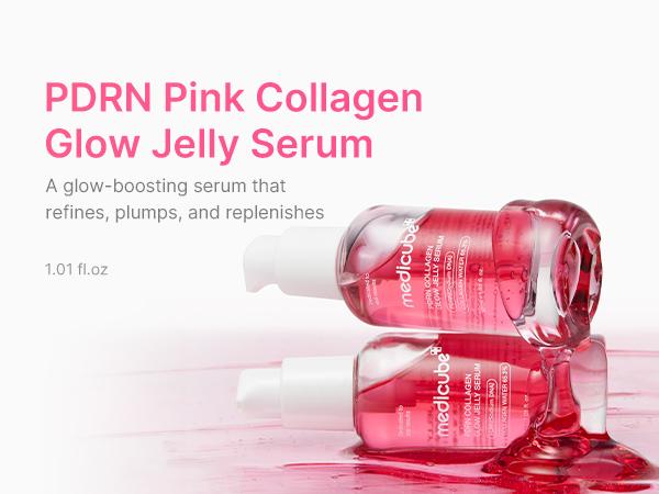 [NEW] [medicube] PDRN Pink Collagen Glow Jelly Serum | Lightweight Water-Jelly For Plump & Supple Skin | Radiance & Elasticity Care with PDRN, Collagen, Niacinamide | Korean Skin Care 1.01 fl.oz