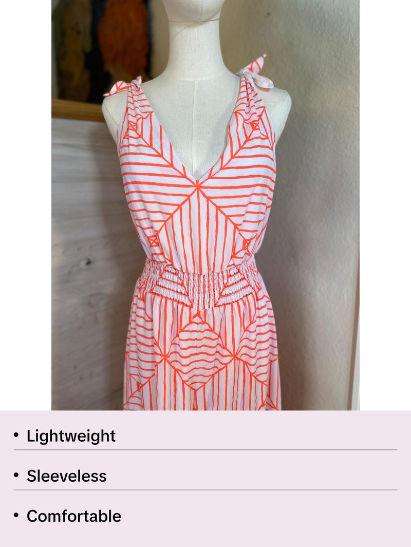 Vineyard Vines Coral Gables Womens Jumpsuit* Lightweight Womenswear Comfortable Overalls Rayon Underwear Comfort Lady Spandex Sleeveless Spaghetti Strap Stripe Striped