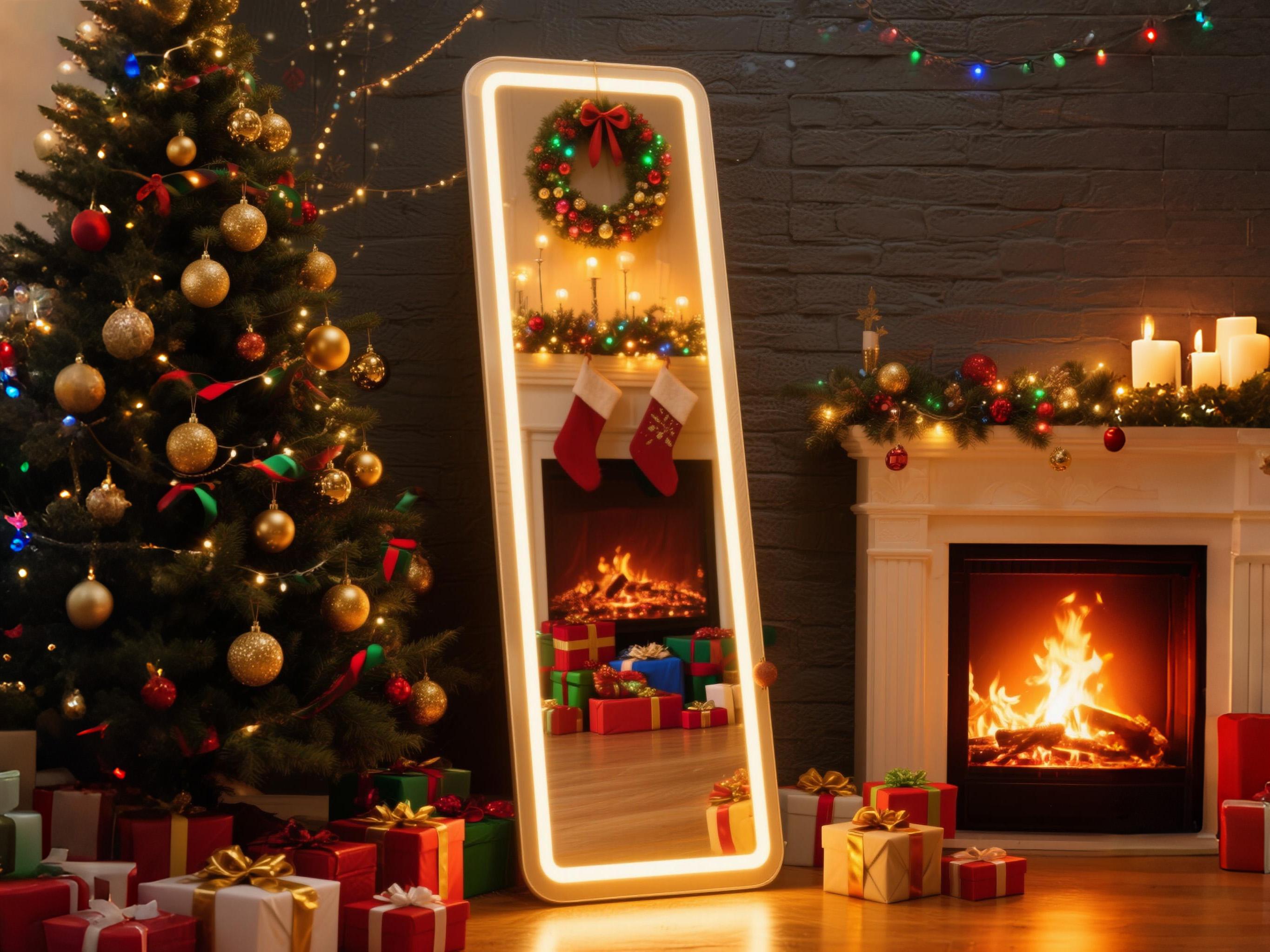 Full Length Floor Mirror with LED Lights, Dimming & Colors, Lighted Stand Mirror with Sturdy Aluminum Frame for Makeup, Try-On Haul, Bedroom Decor