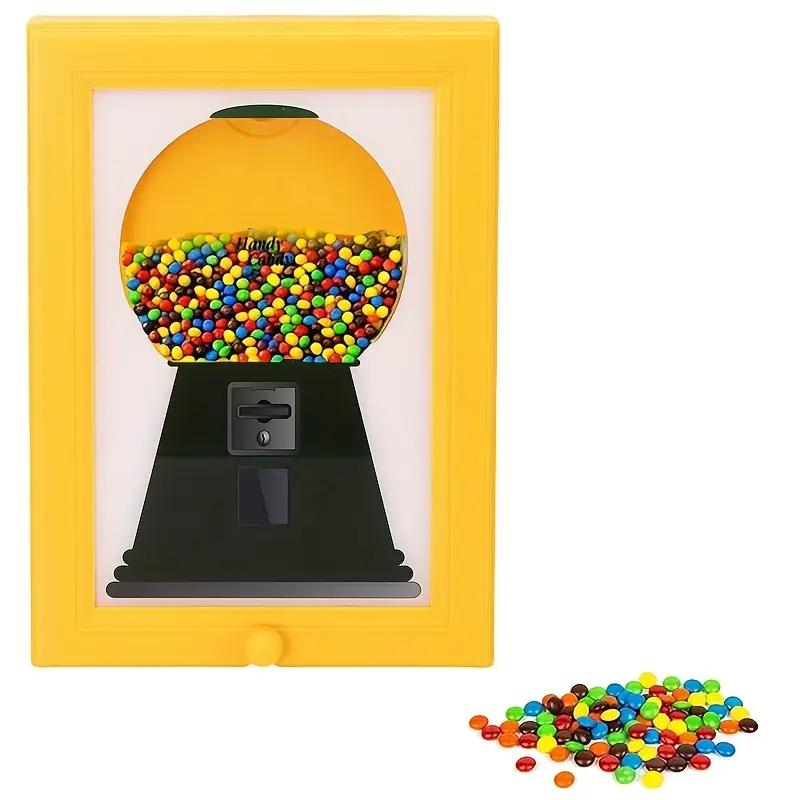 A Square Photo Frame Designed To Be Hung on The Wall, Equipped with A Candy Dispenser, Is Perfect for Displaying Photos While Making It Convenient To Get Candies, Nuts and Pet Snacks, Home Decor Accessory