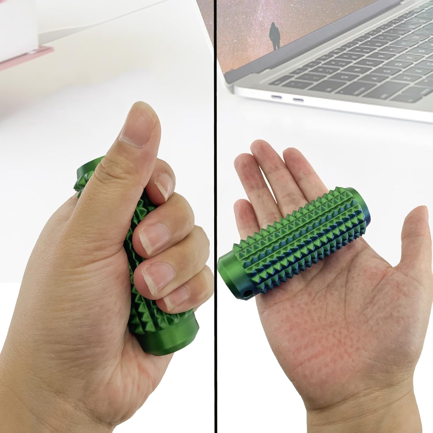 Little Ouchies  Grippie 5-in-1 Design for Stress Relief, Button Clicks, Spinners, Portable Stim Tool,Spiky Grippie Stim, 3D Printed Toys Pain Stim Fidget, Pocket Mini Fidget Toy for Adults Novelty Gifts,Grippie stim keychain