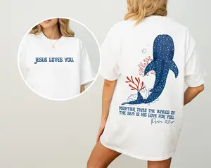Jesus Loves You Christian Shirt, Whale Ocean Shirt, Jesus Shirt, Christian Apparel, Bible Verse Shirt, Christian Merch, Jesus Love You Tee