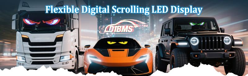 DIBMS 2PCS Bluetooth Controlled LED Devil Eyes Sign,Flex LED Display for Car, LED Sign for Car,Suitable for Windows of Cars and Small to Medium-Sized Trucks.Wireless Bluetooth LED Matrix Sign