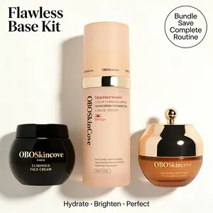 OBOSkincove Complete Glow Routine Cosmetic Set - Face Cream, Collagen Eye Cream, 4-in-1 Sunscreen Foundation with Sun Protection, Concealer for Adults Makeup tiktokshopspringglowup
