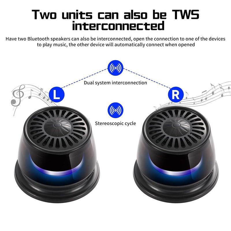 Magnetic Mini Speaker - 5W Mini Speaker, supports Bluetooth 5.4 wireless connection, RGB lighting effect, 7-hour playback time, suitable for portable phone stands for iPhones, travel, and golf carts, black