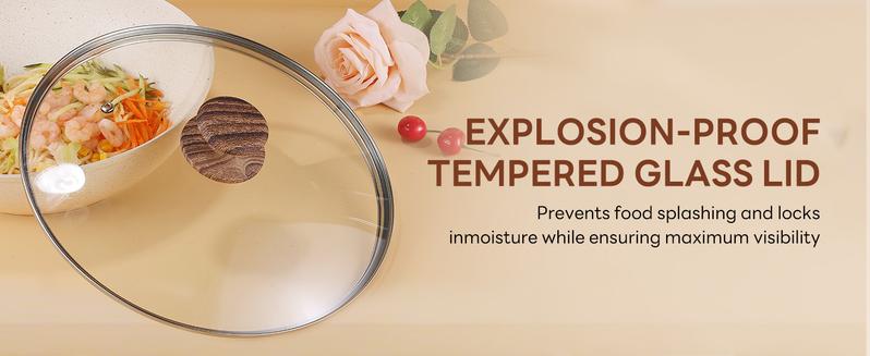 17 Pcs Nonstick Pots and Pans, Non-toxic Kitchen Cooking Set with Stay-Cool Handles