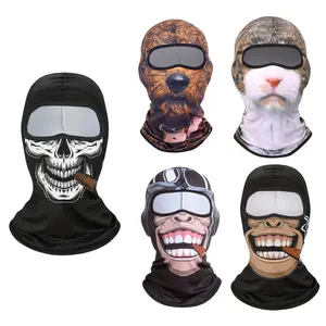 Orange 3D Printed Cat Rave Masks, Cat Ski Shiesty Mask with Ears, Balaclava Face Sheisty Mask for Outdoor Activities