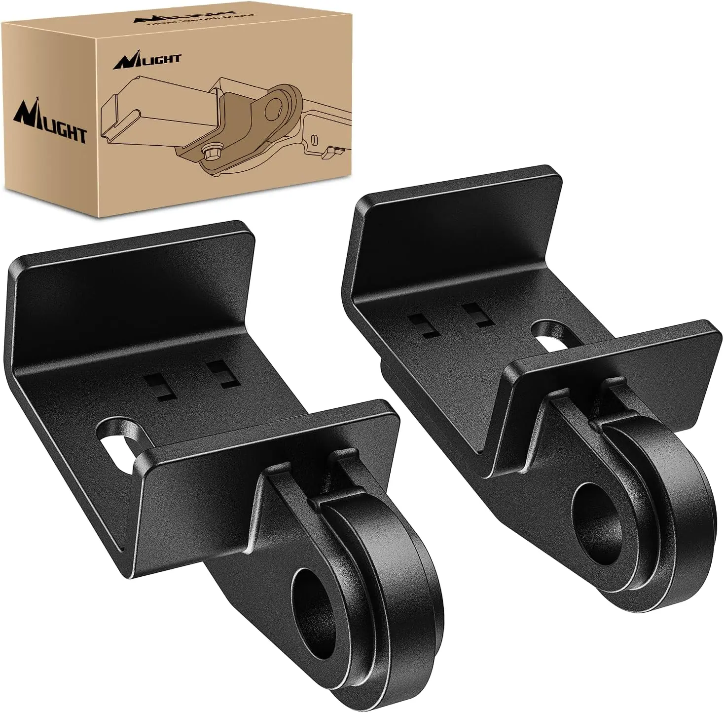 Nilight 2-Pack Demon Front Tow Hook Mounting Bracket, Replacement Part Compatible with 2009-2023 Toyota Tacoma (D-Ring Shackle Not Included), Car Supplies, Accessories For Your Car