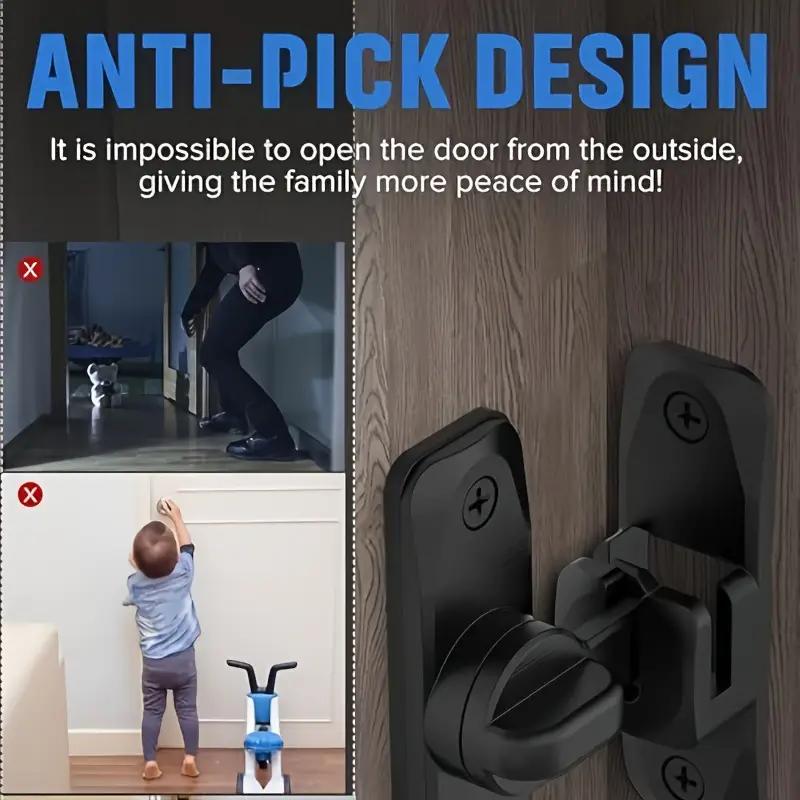 (3PCS) 2 in 1 Barn Door Lock, 90/180 Degree Flip Sliding Barn Door Latches, Gate Latch for Barn Door, Sliding Door, Pet Door, Garage, Bathroom, Window, Outdoor