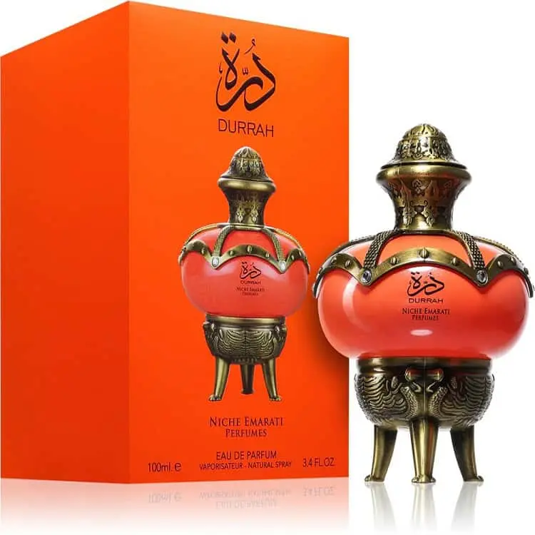 Lattafa Niche Emarati Durrah Eau de Parfum - 100ml (3.4 oz) Unisex, Opulent Arabian Prestige Scent, Exotic Fragrances, Aromatic Woody, Citrus Spicy, Citrus Woody Musk, Floral, Aromatic Woody Fragrance