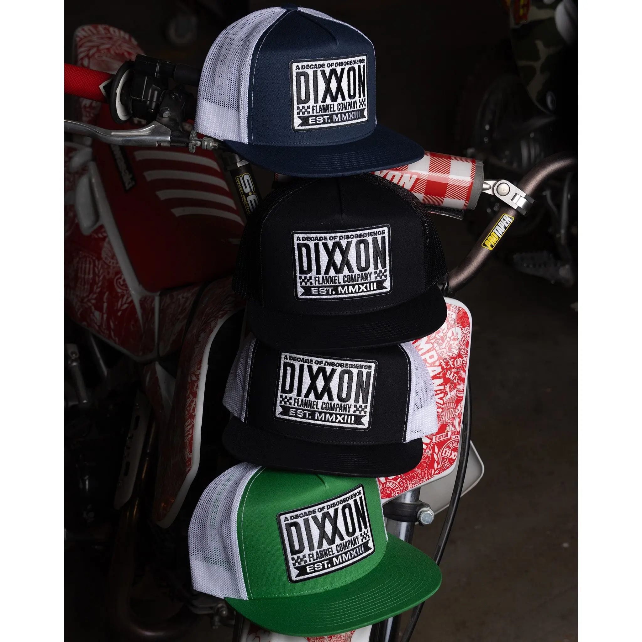Decade Flat Bill Trucker Snapback - Black & White