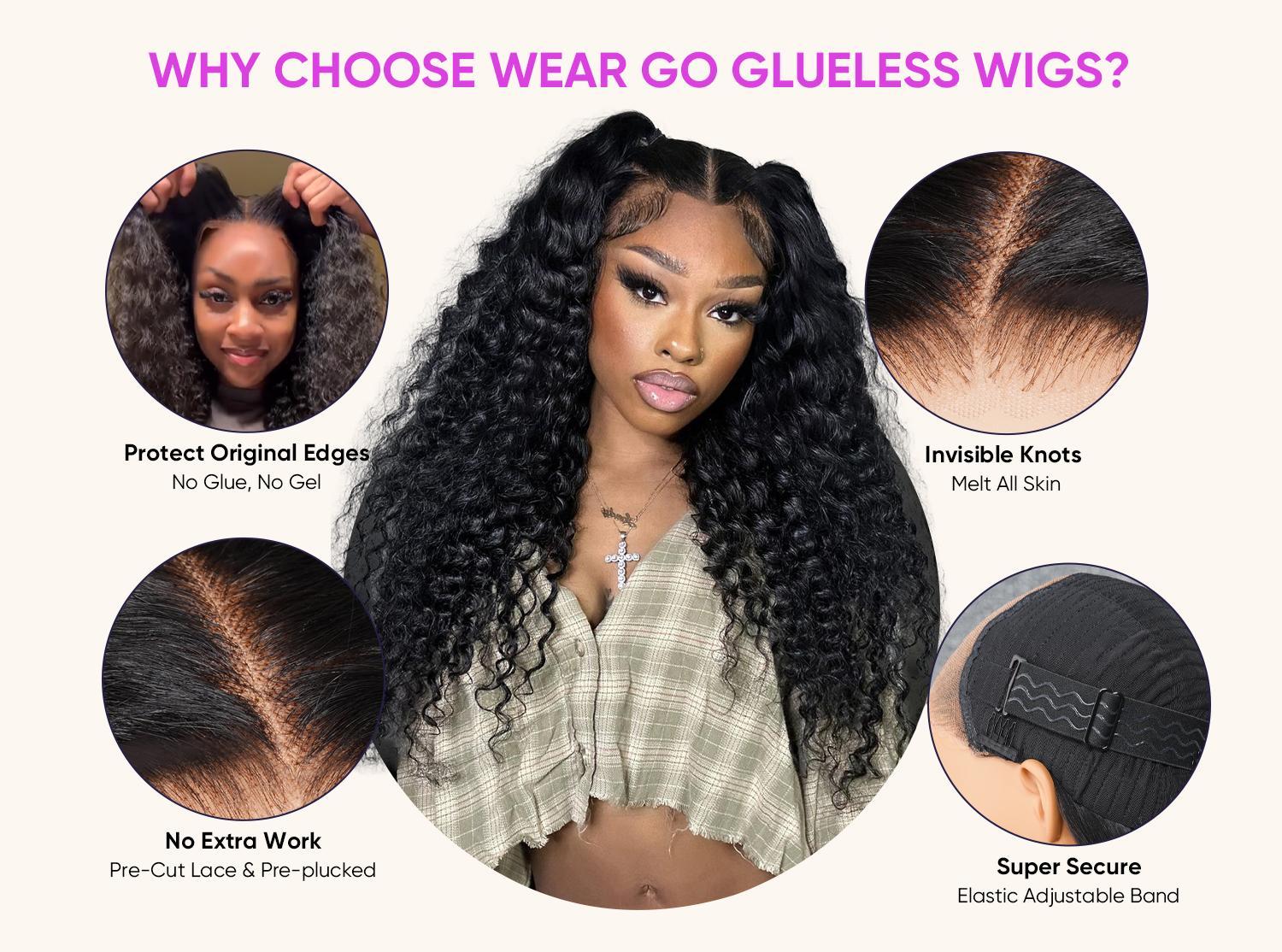 Wigfever Water Wave Pre Bleached Knots Wear Go Glueless 7*4 Pre-Plucked Natural Hairline HD Lace Front Human Hair Wig#Spring Glow-Up SpringStatements