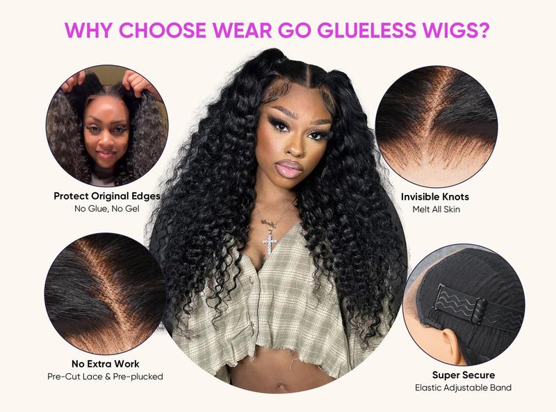 Wigfever Water Wave Pre Bleached Knots Wear Go Glueless 7*4 Pre-Plucked HD Lace Closure Human Hair Wig #FEB FAVES