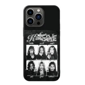 KATSEYE "Beautiful Chaos" Vintage Poster Slim Liquid Silicone iPhone Cover - Black, Compatible with iPhone 11-16 Pro/Pro Max, Viral KATSEYE Fandom Vibe, Retro Pop Aesthetic, Durable & Low-Maintenance