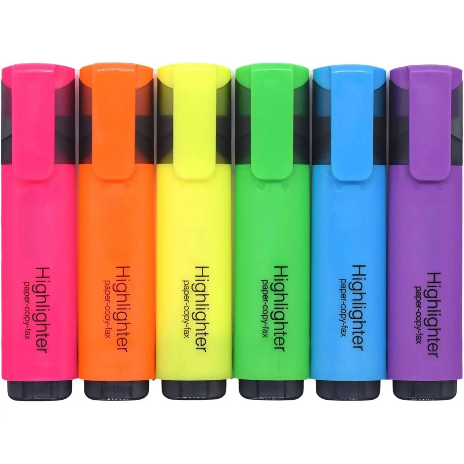 Highlighters,Chisel Tip Marker Pens,6 Assorted Colors,with Large Ink Reservoir for Extra Long Marking 20062