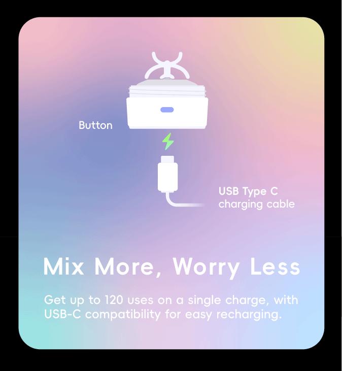 VOLTRX Protein Shaker Bottle, Merger USB C Rechargeable Electric Protein Shake Mixer, Shaker Cups for Protein Shakes and Meal Replacement Shakes, BPA Free, 24oz