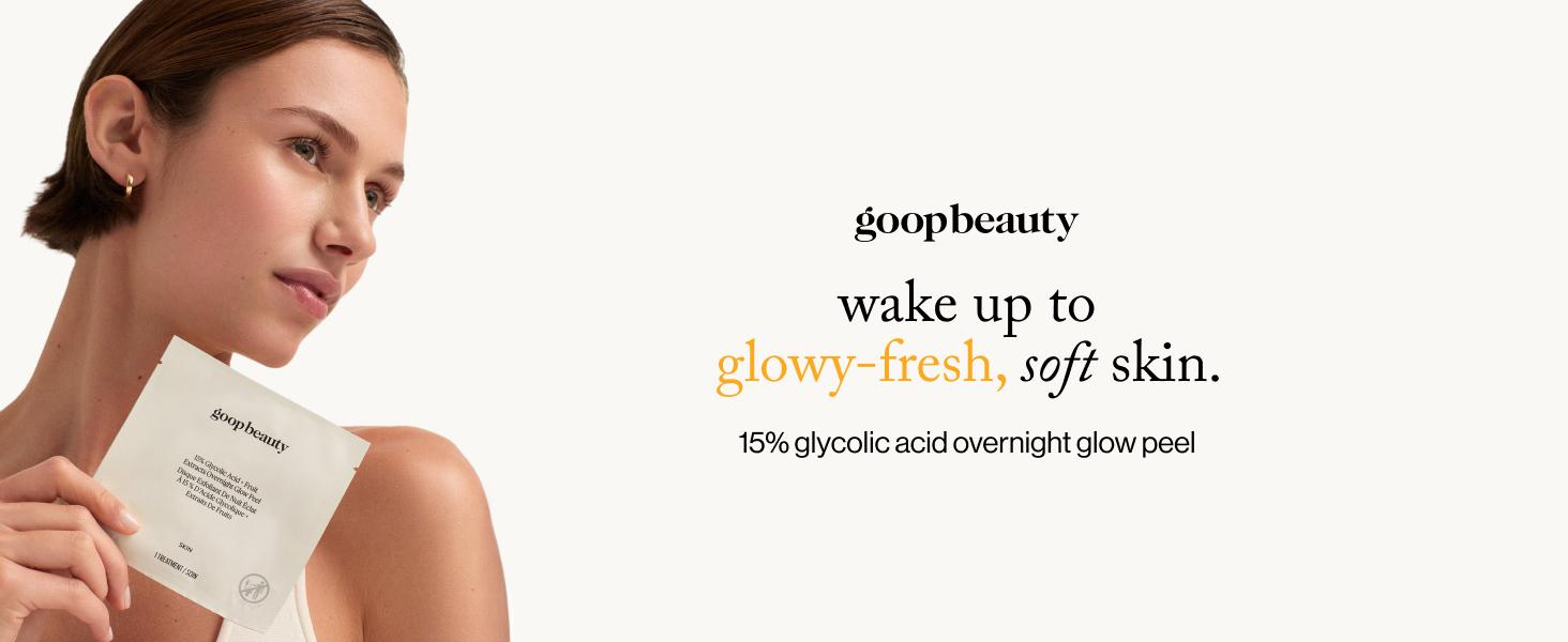15% Glycolic Acid Overnight Glow Peel by goop beauty - 4-Pack | Refine, Retexturize, and Brighten Skin While You Sleep