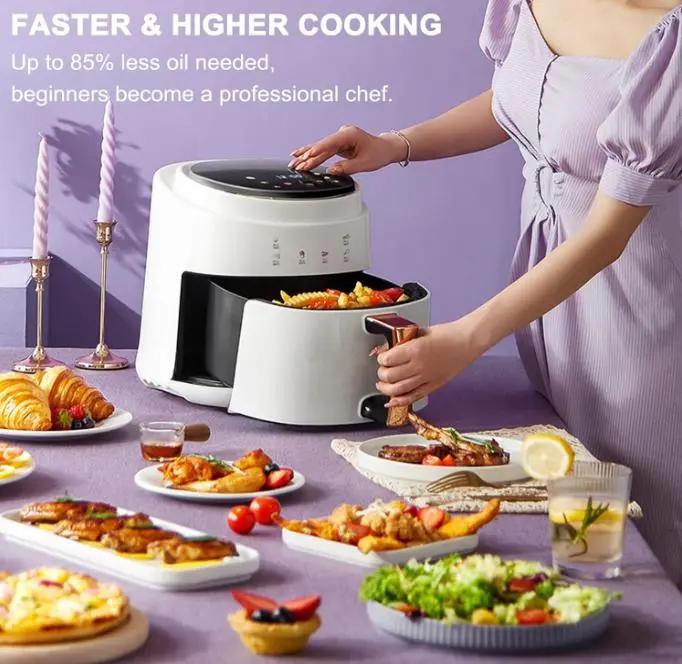 【Deal】8L Large Air Fryer, 1400W Oilless Digital Air Fryer with 6 Presets, Touch Screen, Timer & Temp Control, Nonstick Basket for Fries, Chicken, Wings & More