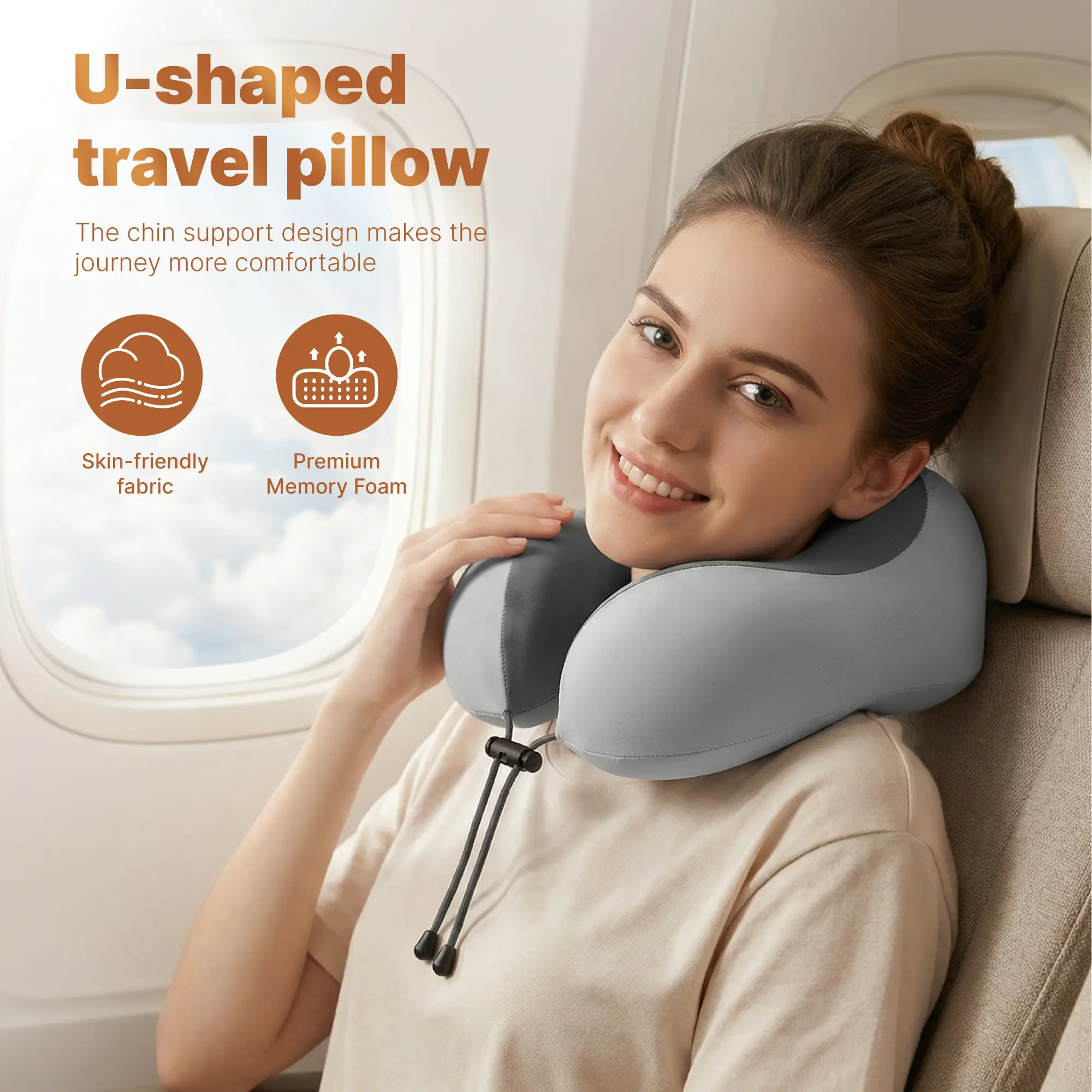 Ergonomic U-Shaped Memory Foam Neck Pillow - Thoughtful Father’s Day Gift for Office Use
