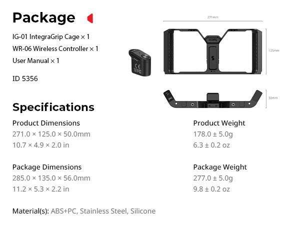 SmallRig IntegraGrip Wireless Control Universal Phone Cage, Ultra-Wide Dual handgrip Smartphone Video Rig with Cold Shoe Mount, Suitable for iPhone 17 16 & Android, for Videomaker Vlogging Content Creator Kit Camera Tripod 5355/5356