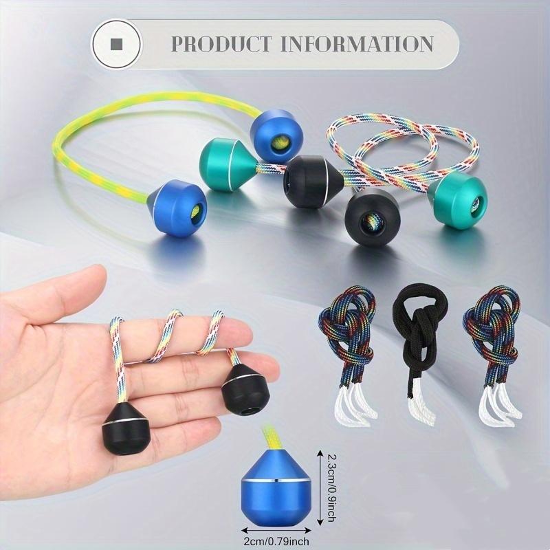 One aluminum alloy finger yo-yo with 2 beads and string - a great toy for adults to relax their hands and improve dexterity, a fun holiday gift (string color may vary).