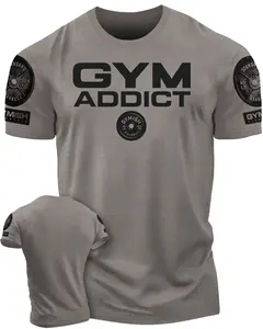 040. GYM-ADDICT Funny Motivational Workout Gym T-Shirt for Men