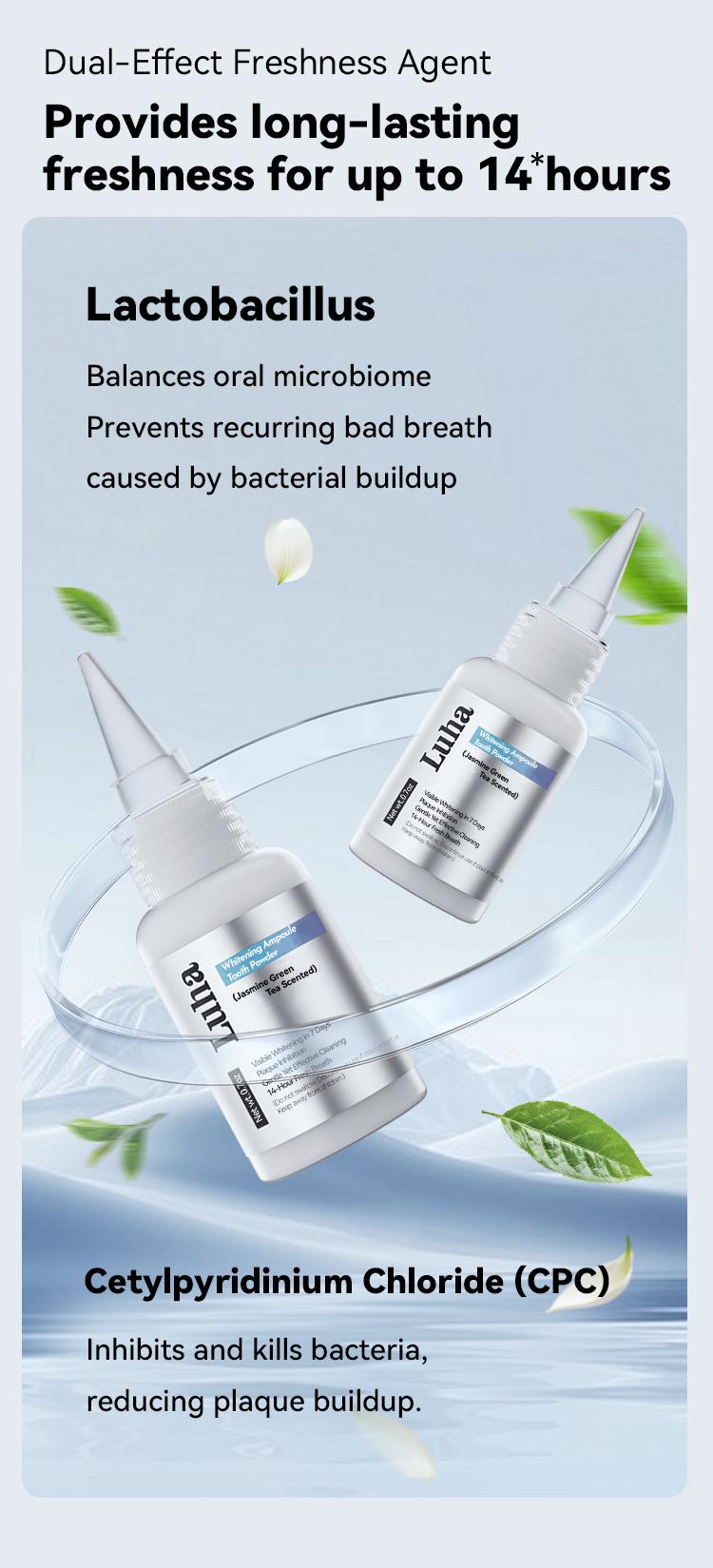 Luha Teeth Whitening Powder for Yellow Teeth Tea Coffee Stains Tartar Plaque 14 Days to 5 Shades Whiter Non Medical Oral Oral Oral