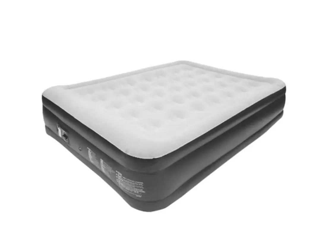 18" Portable Inflatable Airbed with Built-in Pump, Indoor/Outdoor Airbed for Home Guests, Camping (Portable Size Design)