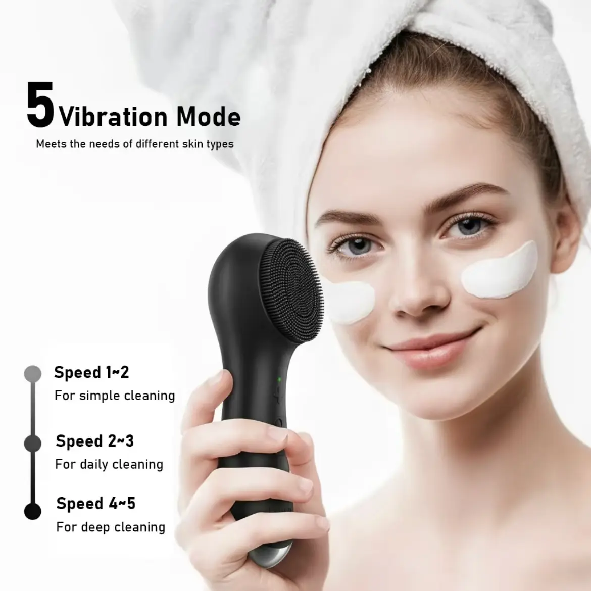 Silicone Electric Face Scrubber Cleansing Brush - 2-in-1 Spin & Vibration Patented Tech, Automatic Foaming Beauty Tool Upgrade, Rechargeable Battery, Waterproof Abs Facial Exfoliator for Men & Women,back to school,back to school haul