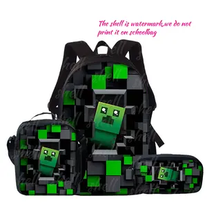 [Lightweight Travel Backpack] 3pcs/1pc Crying Block for Man Print Backpack Set - Lightweight Travel Backpack, Multi-Functional Storage Bag & Organizer | Adjustable Straps, Stylish Design, Suitable for Teens, for Teenager