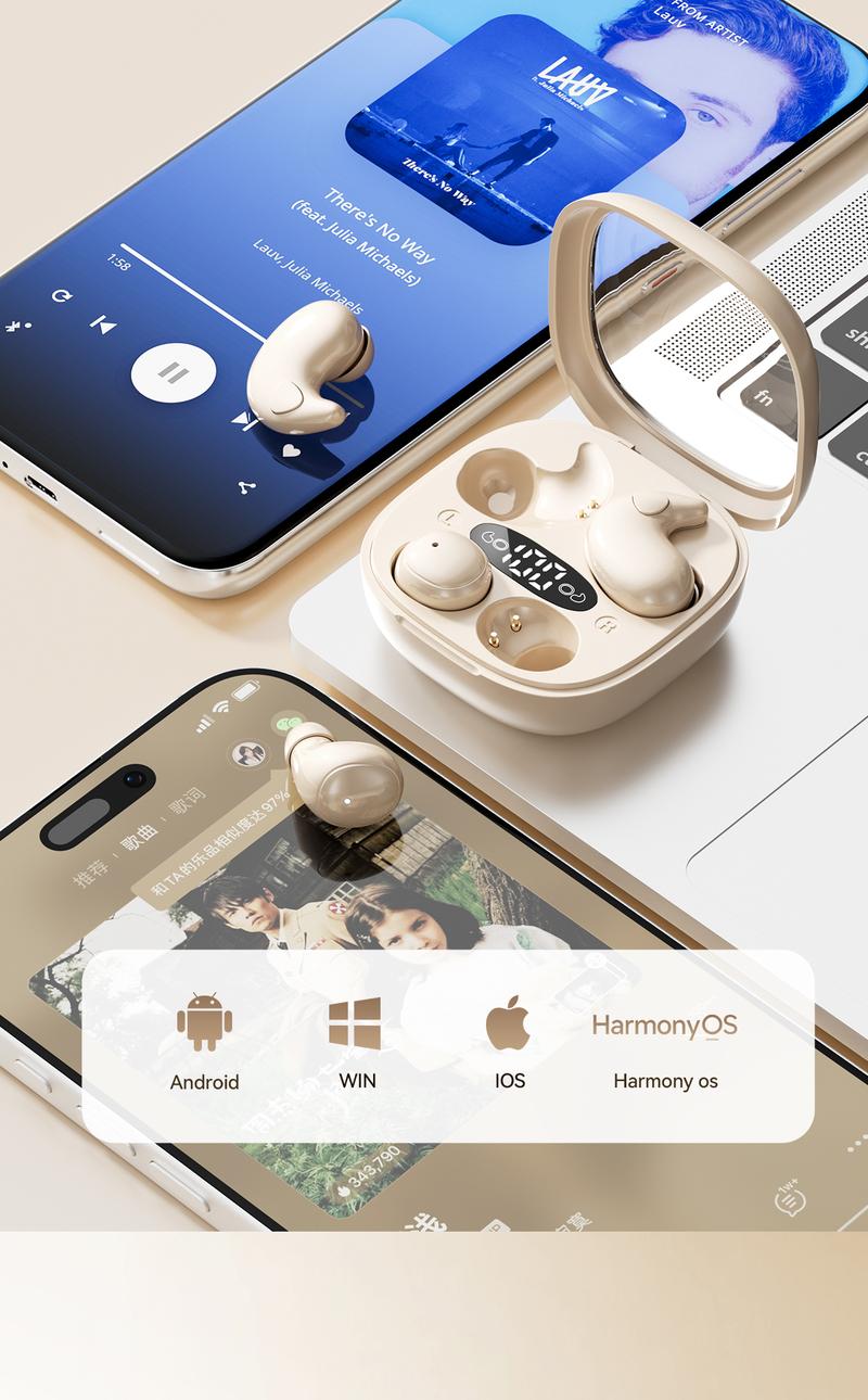 CHENRUIDA 2 Pairs Mini Bluetooth Earbuds, Nearly Invisible Sleep Headphones Set, 360° Surround Sound Experience, Superior Battery Life, with Portable Charging Case, Perfect for Sleeping, Sports, Studying and Relaxing