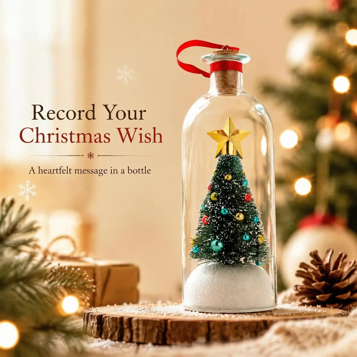 Mr. Christmas 8 In Recordable Message Bottle, Festive Home Decoration, Holiday Ornaments, Christmas Gifts