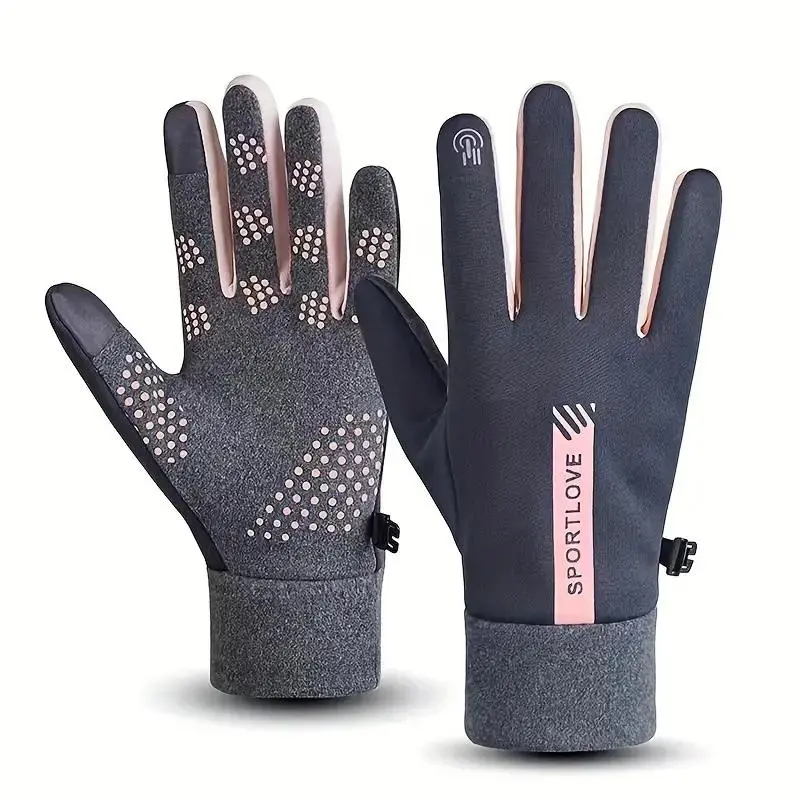 Winter Waterproof & Windproof Touch Screen Active Gloves, 1 Pair Non-slip Warm Gloves for Cycling, Driving, Skiing, Outdoor Sports Equipment, Snowboarding Gear