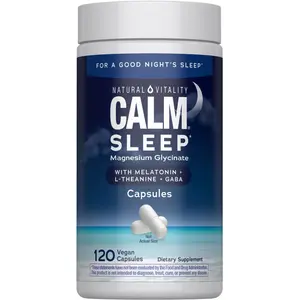 CALM Sleep Magnesium Supplement - With Melatonin, L-Theanine, & GABA - Gluten Free, Vegan, Non-GMO - 120 Capsules