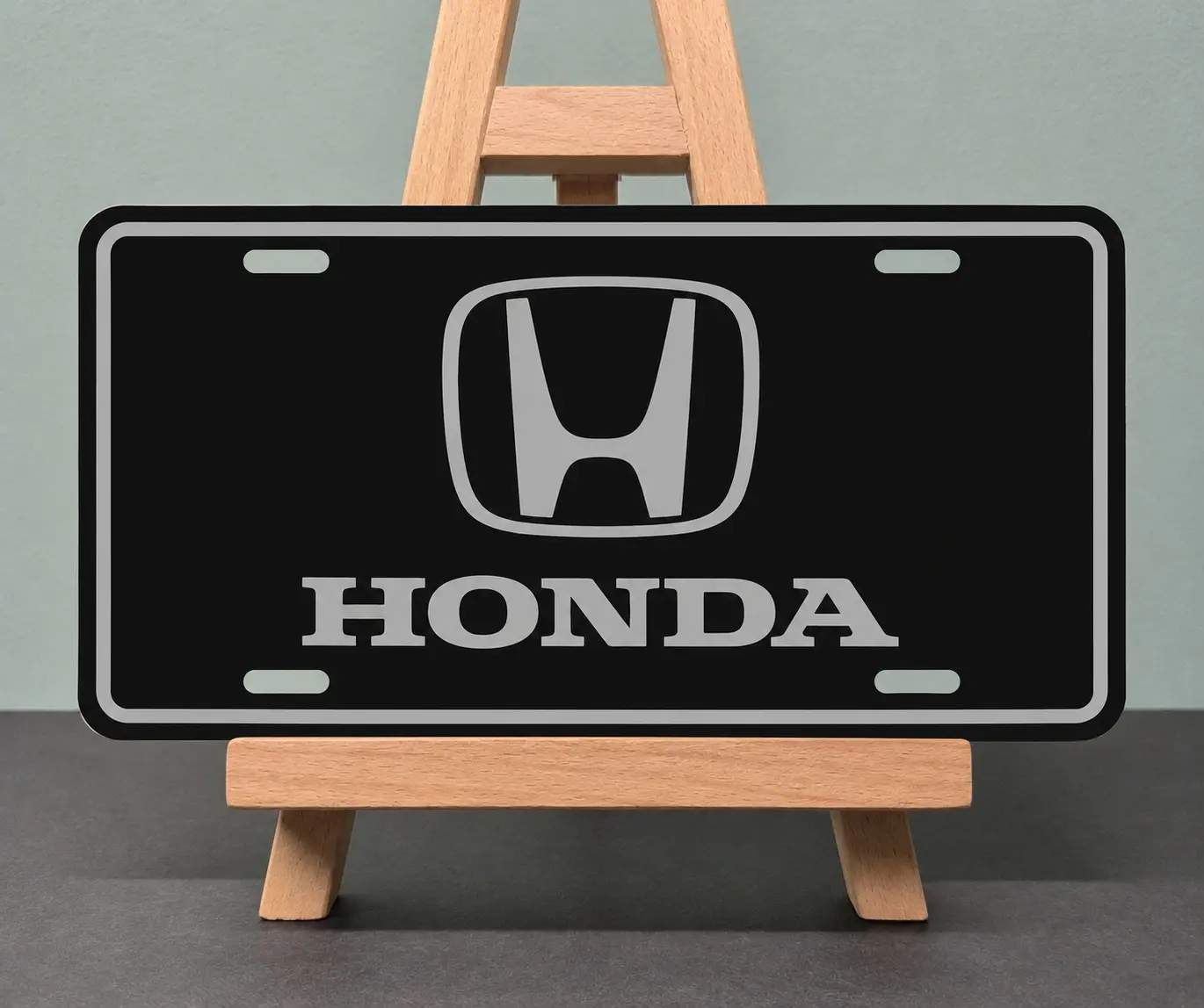 Honda License Plate Car Tag, - 100% Aluminum, 12 x 6, Pre-Drilled for Easy Installation, Made in US