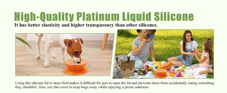 CuLiDing Kitchen Food Storage Silicone Lids - Reusable Flexible Bowl Lids for Cups or Square Containers, Fridge and Microwave Safe, Mixed Sizes