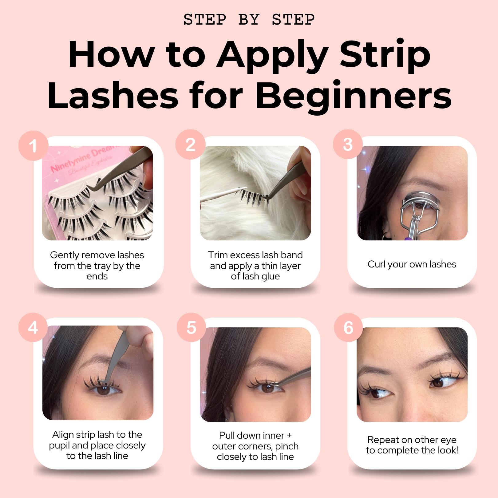 Ninetynine Dreams 5 Pairs Luna Lashes | Lightweight Soft Semi-Dramatic Strip Lashes, Ultra-Thin Transparent Clear Band Daily False Eyelashes Strips 9-13mm C Curl — Reusable Spiky Wispy Anime Manhua Style, Beginner Friendly Must-Have Makeup Essential