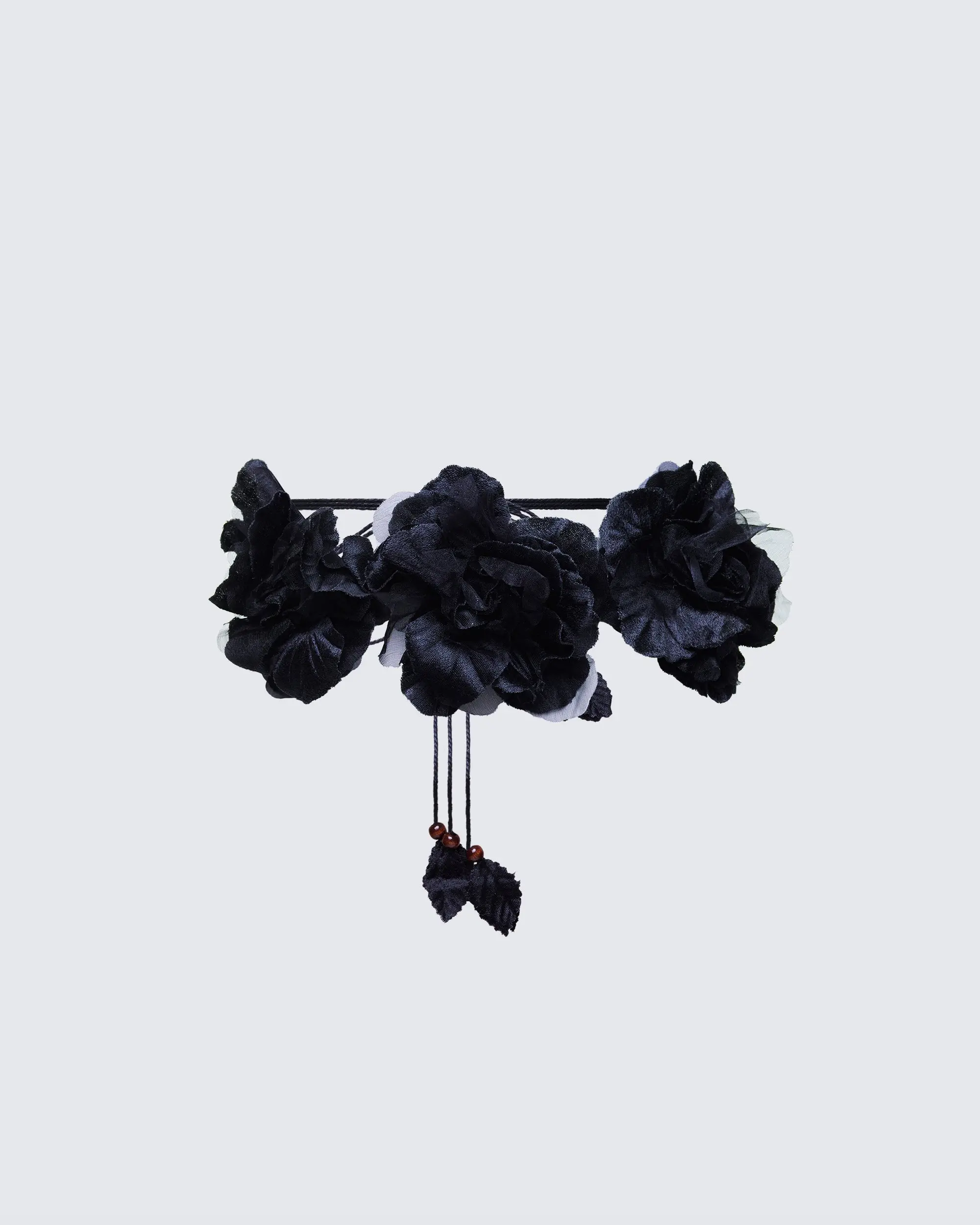Jacira Black Triple Corsage Tie Belt