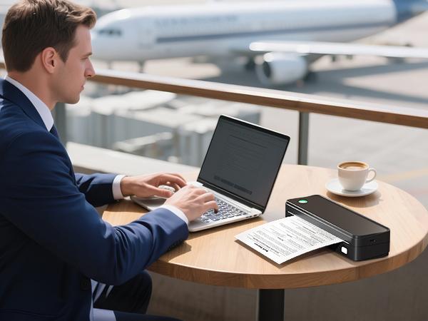 JADENS Portable Printer with 6 Rolls of Thermal Paper, Inkless Printer Bluetooth Support for 8.5" x 11" Size, Used for Travel, Car and Office