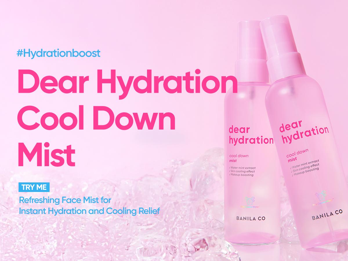 Dear Hydration Cool Down Mist - 100g, Korean Skincare for Moisture & Radiant Glow, Pink Cactus Water & Antioxidants - Moisturizer Oil Yeast