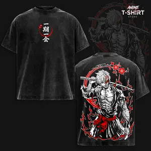 Ichigo Kurosaki - Bleach Vintage Washed Anime T-Shirt, Oversized Relaxed Fit, Heavyweight Cotton Graphic Tee, Unisex Streetwear Daily Wear, Gift for Anime Fans